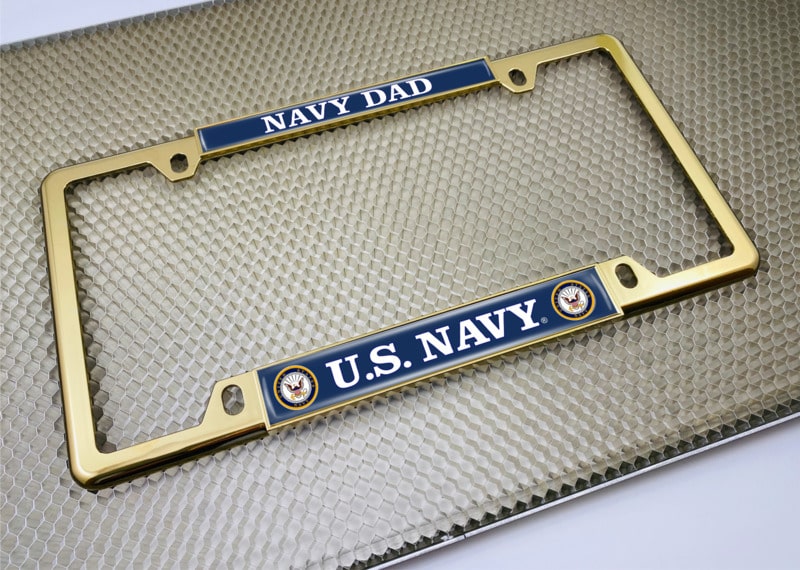 U.S. Navy Dad - Car Metal License Plate Frame